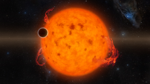 Artist’s depiction of a hot Neptune-like planet in orbit around its host star. (Image: NASA/JPL-Caltech)